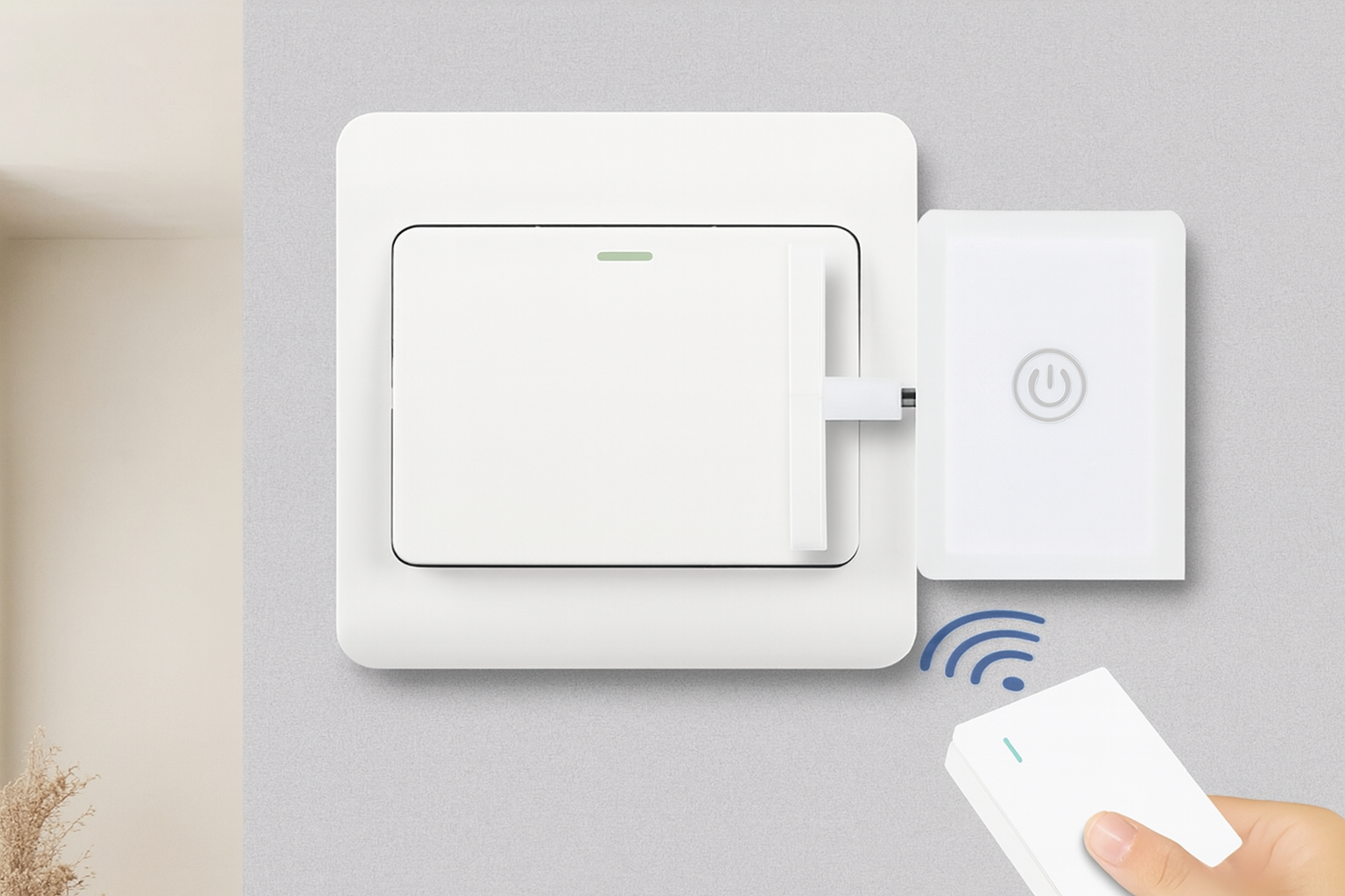 Interruptor Wireless com Controlo Remoto | Dispositivo Automático de Pressão de Botões, Inteligente, Recarregável por USB, Ideal para Acionar Interruptores sem Esforço