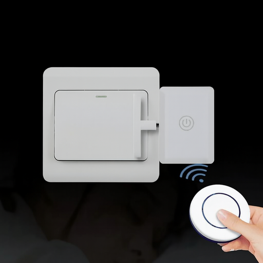 Interruptor Wireless com Controlo Remoto | Dispositivo Automático de Pressão de Botões, Inteligente, Recarregável por USB, Ideal para Acionar Interruptores sem Esforço