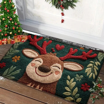 Tapete de Natal para Porta — Vermelho com Pai Natal
Tapete decorativo para interior e exterior com Boneco de Gengibre
 Decoração de Natal para a Casa — Capacho Festivo