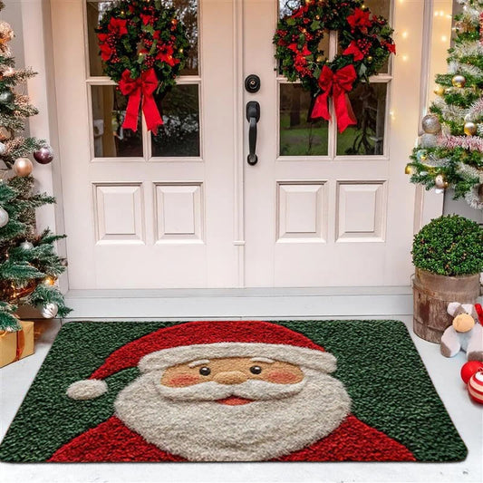 Tapete de Natal para Porta — Vermelho com Pai Natal
Tapete decorativo para interior e exterior com Boneco de Gengibre
 Decoração de Natal para a Casa — Capacho Festivo