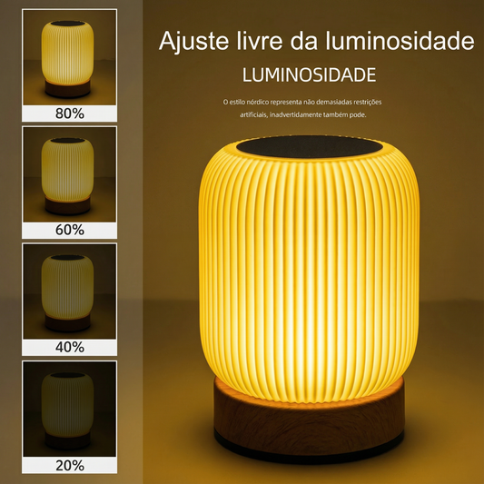 Candeeiro Tátil Portátil Recarregável – Luz Noturna Regulável com 3 Tons de Cor